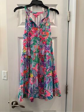 Lilly Pulitzer Floral Tiered Sundress - Pink & Teal